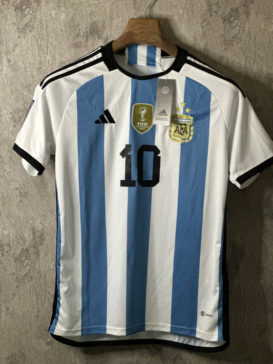 Tricou Argentina 2022 world cup Champions #10 Lionel Messi 3 Star Jersey  (New*)